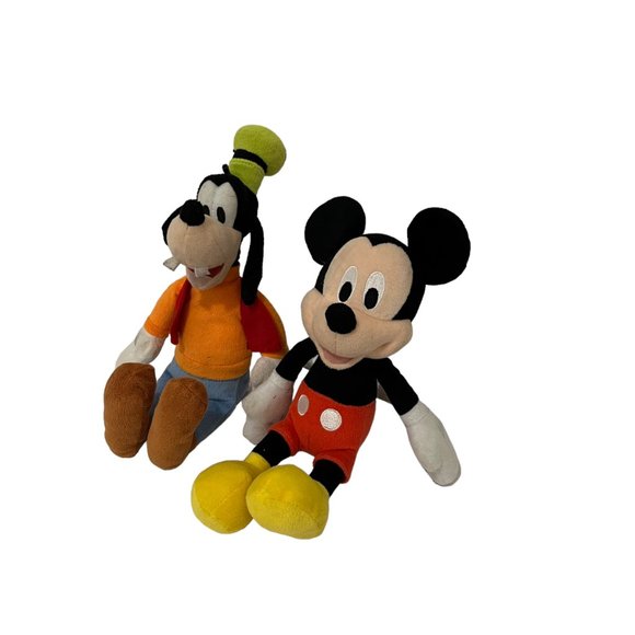 Disney Goofy Mickey Mouse Lot of 2 Plush 10" Stuffed Animal Toys - Picture 1 of 11